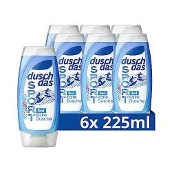 Duschdas 3-in-1 Duschgel & Shampoo Sport Kalte Dusche Limited Edition Duschbad mit Meersalz- und Zitronengrasduft 6 x 225 ml von Duschdas