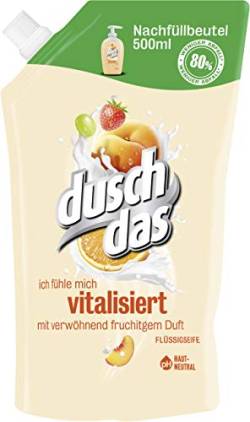 Duschdas Flüssigseife 10er Pack Vitalisiert Nachfüllpack mit fruchtigem Duft (10 x 500 ml) 5 Liter von Duschdas