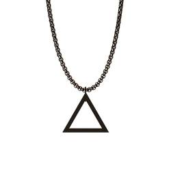 Dustill Dreieckige Halskette Herren Schwarz Edelstahl I 60 cm I 2,5 mm I (Dreieck) von Dustill