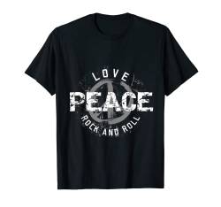 Love Peace Rock'n'Roll Spruch Rocker Freiheit Motiv T-Shirt von Dustwear Design - Geburtstag und Rock'n'Roll