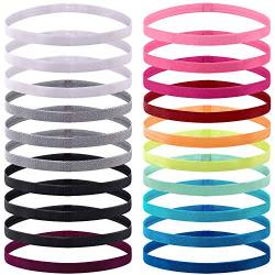 Duufin 20 Stück Haarband Sport Anti-Rutsch Stirnbänder Elastische Haarbänder für Damen Herren Yoga Fitness, 14 Farben von Duufin