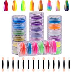 Duufin 24 Stück Pigment Pulver Nagel Bunt Nagelpulver Nail Glitter Powder Pigment Nagelpuder für DIY Nagel Kunst Dekoration von Duufin