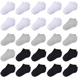 Duufin 25 Paar Baby Socken Babysöckchen Baumwolle für Baby Jungen und Mädchen (1-2 Jahre, Schwarz, Weiß, Grau) von Duufin