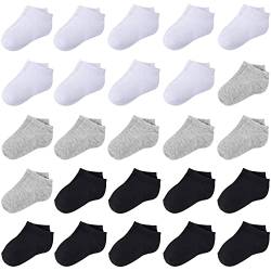 Duufin 25 Paar Baby Socken Babysöckchen Baumwolle für Baby Jungen und Mädchen (4-6 Jahre, Schwarz, Weiß, Grau) von Duufin
