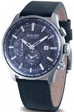 Duward aquastar World time Herren Uhr analog Automatik mit Leder Armband D85704.02 von Duward