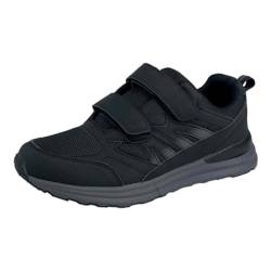 Bequeme Herren Damen Sportschuhe Turnschuhe Laufschuhe mit Klettverschluss 8518 - Perfekte Freizeit Schuhe für aktive Menschen Schwarz EUR 41 von Dvina