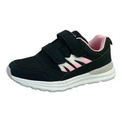 Bequeme Herren Damen Sportschuhe Turnschuhe Laufschuhe mit Klettverschluss 8518 - Perfekte Freizeit Schuhe für aktive Menschen Schwarz Pink EUR 41 von Dvina