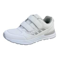 Bequeme Herren Damen Sportschuhe Turnschuhe Laufschuhe mit Klettverschluss 8518 - Perfekte Freizeit Schuhe für aktive Menschen Weiß EUR 42 von Dvina