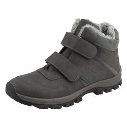 Dvina Comfort Herren Winterstiefel mit Klettverschluss und Warmfutter - Robuste Boots für kalte Tage 3840 Grau EU 41 von Dvina