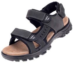 Herren Sandale Leder Outdoorsandalen Trekkingsandalen Sommer Freizeitschuhe 6461 Dk.Grau EU 42 von Dvina