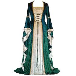 Dwevkeful Mittelalter Kleidung Damen Gothic Kleidung Cosplay Boden Vintage Länge Mittelalter Gothic Kleid Damen Kleid Abendkleid Elegantes Partykleid von Dwevkeful
