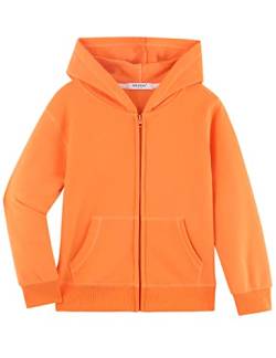 Dybker Jungen Mädchen Hoodies Kapuzenpullover Klassisch Solid Sport Pullover Top Leichte Serie Weiche Plüsch Baumwolle für 5-12 Jahre, Orange, 4 Jahre von Dybker