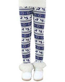 Dybker Thermo Leggings Mädchen Winter Hose Elastizität Kinder Blumen Leggins Jeggings 130 Stil 10 von Dybker