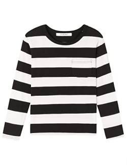 Jungen Mädchen Baumwolle Langarm Gestreifte T-Shirts Kinder Tee Alter 4T 5 6 7 8 9 10 11 12 Rundhalsausschnitt Shirt, Schwarz und Weiß gestreift, 2 Jahre von Dybker