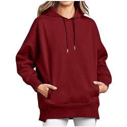 Dyhxuan Hoodie Damen – Kapuzenpullover Frauen Baumwolle Long, mit Kapuze Pullover Sweatshirt Rundhals, Slim Fit Freizeit Sport Langarmshirt, Hoodies Training - Pulli Streetwear Tagesangebote Heute von Dyhxuan