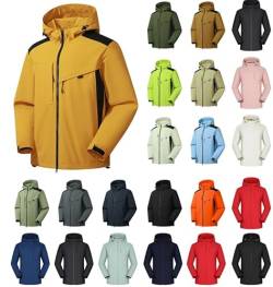 Dyhxuan Regenjacke Damen Wasserdicht Atmungsaktiv Regenmantel Damen Windbreaker Lang Übergangsjacke Leichte Jacke mit Kapuze Frauen Regenparka Outdoorjacke Regenponcho für Regenzeit Softshelljacke von Dyhxuan