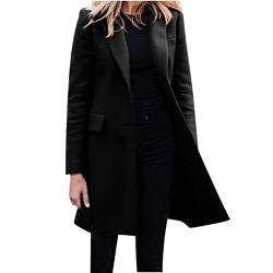 Dyhxuan Winterdicke Winterjacke Damen Wolljacke Wollmantel Langarm Umlegekragen Übergangsjacke Hemdjacke Lässig Einfarbige Winter Mantel Hemdjacke Windbreaker Hemdmantel Windjacke Freizeitmantel von Dyhxuan