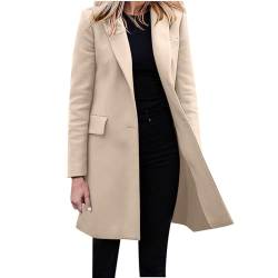 Dyhxuan Winterdicke Winterjacke Damen Wolljacke Wollmantel Langarm Umlegekragen Übergangsjacke Hemdjacke Lässig Einfarbige Winter Mantel Hemdjacke Windbreaker Hemdmantel Windjacke Freizeitmantel von Dyhxuan