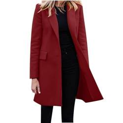 Dyhxuan Winterdicke Winterjacke Damen Wolljacke Wollmantel Langarm Umlegekragen Übergangsjacke Hemdjacke Lässig Einfarbige Winter Mantel Hemdjacke Windbreaker Hemdmantel Windjacke Freizeitmantel von Dyhxuan