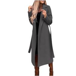 Dyhxuan Winterdicke Winterjacke Damen Wolljacke Wollmantel Langarm Umlegekragen Übergangsjacke Hemdjacke Lässig Einfarbige Winter Mantel Hemdjacke Windbreaker Hemdmantel Windjacke Freizeitmantel von Dyhxuan