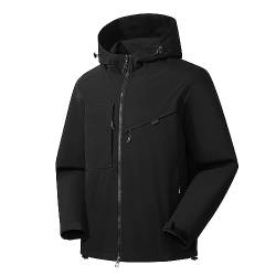 Regenjacke Damen Wasserdicht Regenmantel mit Kapuze Lässig Einfarbige Regenjacke Softshelljacke Große Größen Locker Übergangsjacke Herbst Winter Langarm Outdoorjacke Trekking Fahrrad Herbstjacke von Dyhxuan