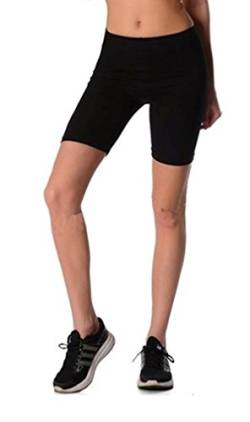 Dykmod Damen Kurze Leggings Shorts Sport Radlerhose mf15, Schwarz, 36 (S) von Dykmod