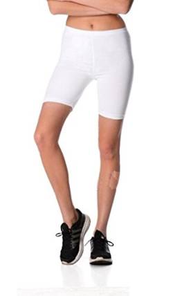 Dykmod Damen Kurze Leggings Shorts Sport Radlerhose mf27, Weiß, 38 (M) von Dykmod