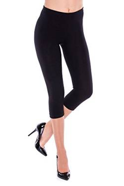 Dykmod Damen Leggings Leggins 3/4 Capri Sommer mf3, Schwarz - 40 / L von Dykmod