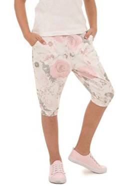 Dykmod Mädchen 3/4 Caprihose Blumen Muster Hose Sommer Kurz hk326 140-146 Ecru von Dykmod