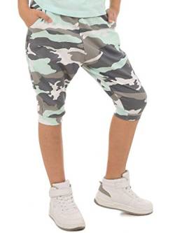 Dykmod Mädchen 3/4 Caprihose Camouflage Sommer Kurz Hose Muster hk325 152-158 Minze von Dykmod