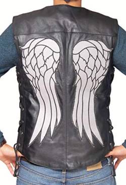 THE WALKING DEAD-DARYL DIXON ANGEL WINGS REAL LEATHER VEST JACKET von Dynamic Leather