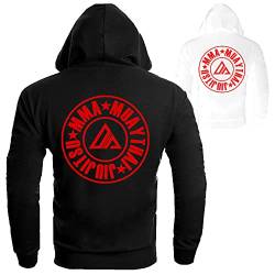 Dynamix Athletics Hoodie Allsports - Kampfsport Thaiboxen MMA Jiu Jitsu Muay Thai Kapuzenpullover Hoody Sweater Sweatshirt mit Kapuze für Herren (as3, Alpha, xx_l, Regular, Regular, Schwarz) von Dynamix Athletics