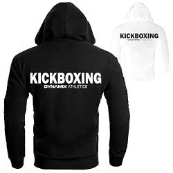 Dynamix Athletics Hoodie Kickboxing Classic - Kampfsport K1 Sport Kapuzenpullover Hoody Sweater Sweatshirt mit Kapuze für Herren (as3, Alpha, x_l, Regular, Regular, Schwarz) von Dynamix Athletics