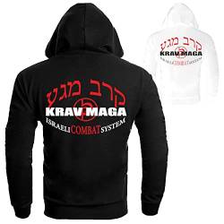 Dynamix Athletics Hoodie Krav MAGA System - Kampfsport Selbstverteidigung Kapuzenpullover Hoody Sweater Sweatshirt mit Kapuze für Herren (as3, Alpha, x_l, Regular, Regular, Weiß) von Dynamix Athletics