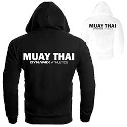 Dynamix Athletics Hoodie Muay Thai Classic - Kapuzenpullover Sweater Sweatshirt mit Kapuze für Herren Kampfsport Thaiboxen (as3, Alpha, l, Regular, Regular, Schwarz) von Dynamix Athletics