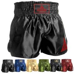 Dynamix Athletics Muay Thai Shorts Origin - Traditionelle Klassische Thaibox Hose für Herren mit breitem Bund für Muay Thai Boxen (as3, Alpha, l, Regular, Regular, Khaki) von Dynamix Athletics