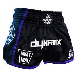 Dynamix Athletics Muay Thai Shorts Warpath - Navyblau - Premium Thai Short für Thaiboxen traditionelle Thaiboxhose für Herren mit Air-Tech-Gewebe und einzigartigen Muay Thai Stickereien (M) von Dynamix Athletics