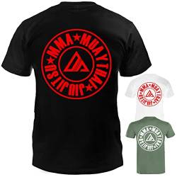 Dynamix Athletics T-Shirt Allsports - Kampfsport Thaiboxen MMA Jiu Jitsu Muay Thai Mixed Martial Arts Shirt für Sport und Freizeit in 3 tollen Farben (as3, Alpha, l, Regular, Regular, Army Grün) von Dynamix Athletics