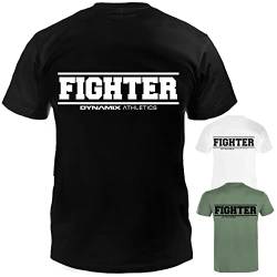 Dynamix Athletics T-Shirt Conflict - Kampfsport Thaiboxen MMA Jiu Jitsu Muay Thai Mixed Martial Arts Shirt für Sport und Freizeit mit Fighter Print (as3, Alpha, m, Regular, Regular, Army Grün) von Dynamix Athletics