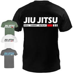 Dynamix Athletics T-Shirt Jiu Jitsu Submit - Jiu Jitsu Kampfsport MMA Grappling Shirt für Sport und Freizeit mit BJJ Aufdruck in 3 tollen Farben (as3, Alpha, x_l, Regular, Regular, Weiß) von Dynamix Athletics