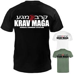 Dynamix Athletics T-Shirt Krav MAGA Combat - Kampfsport Israel Selbstverteidigung Shirt für Sport und Freizeit mit Krav-MAGA Aufdruck in 3 tollen Farben (as3, Alpha, s, Regular, Regular, Schwarz) von Dynamix Athletics