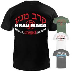 Dynamix Athletics T-Shirt Krav MAGA System - Kampfsport Selbstverteidigung Mixed Martial Arts Shirt für Sport und Freizeit in 3 tollen Farben (as3, Alpha, xx_l, Regular, Regular, Army Grün) von Dynamix Athletics