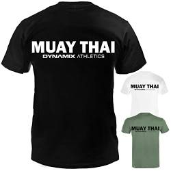 Dynamix Athletics T-Shirt Muay Thai Classic - Thaiboxen Thailand Kampfsport Shirt für Herren für Sport und Freizeit (as3, Alpha, m, Regular, Regular, Weiß) von Dynamix Athletics