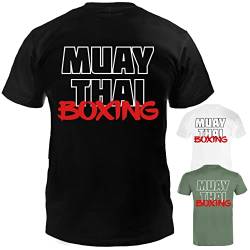 Dynamix Athletics T-Shirt Muay Thai Life - Thaiboxen Kampfsport Shirt für Sport und Freizeit mit Muay Thai Aufdruck in 3 tollen Farben (as3, Alpha, x_l, Regular, Regular, Army Grün) von Dynamix Athletics