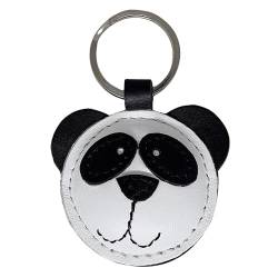 E&A Home Panda Schlüsselanhänger aus hochwertigem Echtleder, Made in EU,Geschenk für Kinder Schulanfang Abitur Glücksbringer Talisman Handarbeit (Panda, 1) von E&A Home