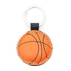 E&A Leder Schlüsselanhänger Basketball schönes Geschenk für Lieblingsmensch Schulanfang Geburtstag Frauen Männer Kinder Schultasche Glücksbringer Handarbeit (3er Pack) von E&A Home