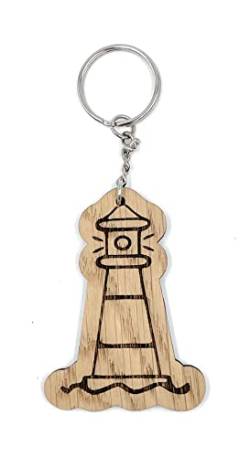 E&BLaserManufaktur Leuchtturm Holz Edel Handmade Schlüsselanhänger Anhänger Keychain von E&BLaserManufaktur