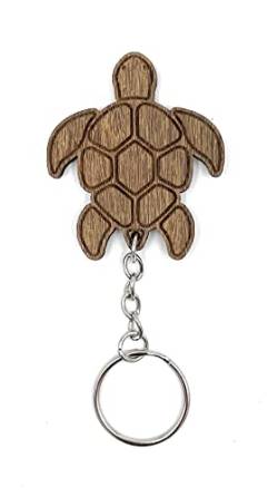 E&BLaserManufaktur Schildkröte Sucupira Holz Edel Handmade Schlüsselanhänger Anhänger Keychain von E&BLaserManufaktur