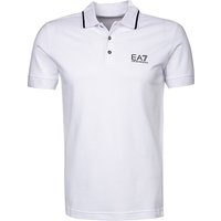 EA7 Herren Polo-Shirt weiß Baumwoll-Piqué von EA7