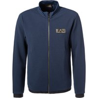 EA7 Herren Sweatjacke blau Mikrofaser unifarben von EA7